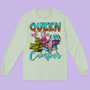 Queen Of The Camper Long Sleeve Tee Designed By Bundleandbundleshop