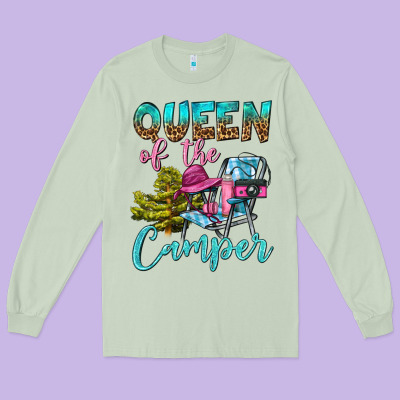 Queen Of The Camper Long Sleeve Tee Designed By Bundleandbundleshop