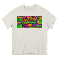 Cream spooky license plate Heavy Core Tee - BundleAndBundleShop