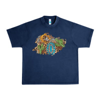 Navy horseshoe leopard gemstone cactus patch Urban Heavy Tee - AdoDesignShop
