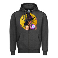 Charcoal Heather Black Witch Zipper Hoodie - texasbilliewilder