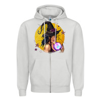 Dove Grey Black Witch Zipper Hoodie - texasbilliewilder