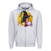Heather Grey Black Witch Zipper Hoodie - texasbilliewilder