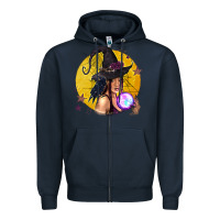 Navy Black Witch Zipper Hoodie - texasbilliewilder