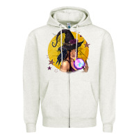 Oatmeal Heather Black Witch Zipper Hoodie - texasbilliewilder