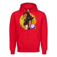 Red Black Witch Zipper Hoodie - texasbilliewilder