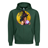 Sports Green Black Witch Zipper Hoodie - texasbilliewilder