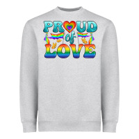 Heather Grey Lgbtq Proud Of Love Heavyweight Sweatshirt - BundleAndBundleShop