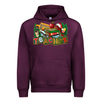 Mauve Wine Christmas Teacher Urban Hoodie - FaDigitalArtStudio
