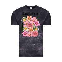 Cloud Black growth flower Vintage Tee - MaliasSmallBusiness