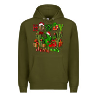Army Green howdy christmas with cactusses Premium Hoodie - CowGirlArtShop