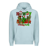 Blue Mist howdy christmas with cactusses Premium Hoodie - CowGirlArtShop
