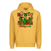 Mustard howdy christmas with cactusses Premium Hoodie - CowGirlArtShop