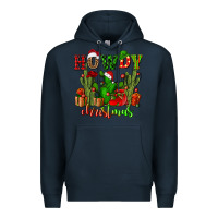 Navy howdy christmas with cactusses Premium Hoodie - CowGirlArtShop