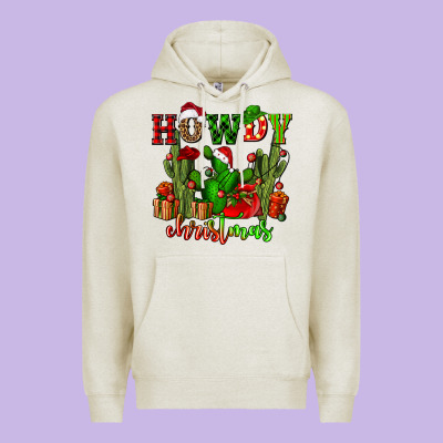 Howdy Christmas With Cactusses Premium Hoodie Designed By Cowgirlartshop