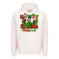 Pale Pink howdy christmas with cactusses Premium Hoodie - CowGirlArtShop