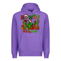 Purple howdy christmas with cactusses Premium Hoodie - CowGirlArtShop