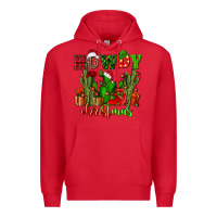 Red howdy christmas with cactusses Premium Hoodie - CowGirlArtShop