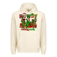 Tofu howdy christmas with cactusses Premium Hoodie - CowGirlArtShop