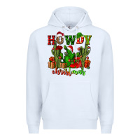 White howdy christmas with cactusses Premium Hoodie - CowGirlArtShop