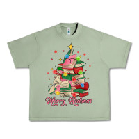 Oil Green merry bookmas christmas book tree Urban Heavy Tee - MaliasSmallBusiness