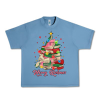 Pebble Blue merry bookmas christmas book tree Urban Heavy Tee - MaliasSmallBusiness
