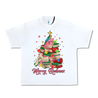 White merry bookmas christmas book tree Urban Heavy Tee - MaliasSmallBusiness