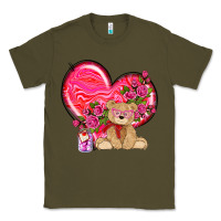 Army Green valentines heart with bear Classic Tee - NancyCooperArtShop