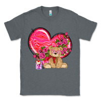 Charcoal Heather valentines heart with bear Classic Tee - NancyCooperArtShop