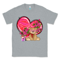 Heather Grey valentines heart with bear Classic Tee - NancyCooperArtShop