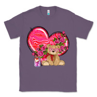 Lavender valentines heart with bear Classic Tee - NancyCooperArtShop