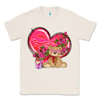 Natural valentines heart with bear Classic Tee - NancyCooperArtShop