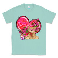 Seafoam valentines heart with bear Classic Tee - NancyCooperArtShop