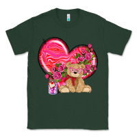 Sports Green valentines heart with bear Classic Tee - NancyCooperArtShop