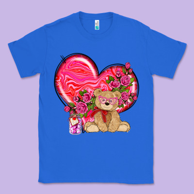 Valentines Heart With Bear Classic Tee Designed By Nancycooperartshop
