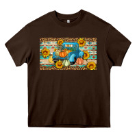 Chocolate Brown Fall truck sunflowers Heavy Core Tee - Artiststas