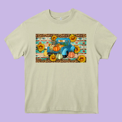Fall Truck Sunflowers Heavy Core Tee Designed By Artiststas