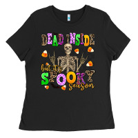 Black dead inside but its spooky season Ladies Tee - AdoDesignShop