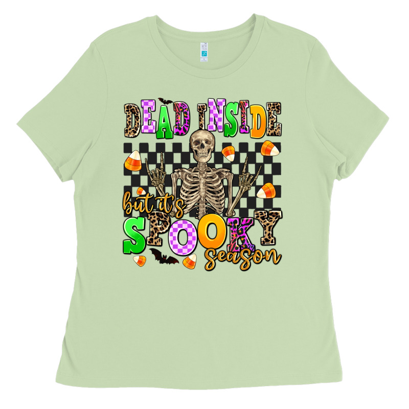 Dead Inside But Its Spooky Season Ladies Tee by AdoDesignShop | Teevron