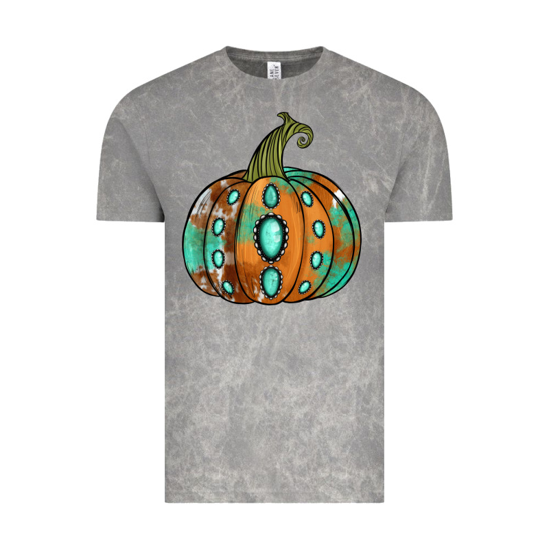 Western Cowhide Turquoise Pumpkin Vintage Tee by NancyCooperArtShop | Teevron