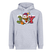 Heather Grey christmas joy snowman Heavyweight Hoodie - CowGirlArtShop