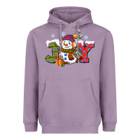 Lavender christmas joy snowman Heavyweight Hoodie - CowGirlArtShop
