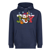 Navy christmas joy snowman Heavyweight Hoodie - CowGirlArtShop