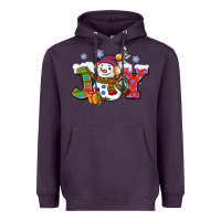 Plum christmas joy snowman Heavyweight Hoodie - CowGirlArtShop