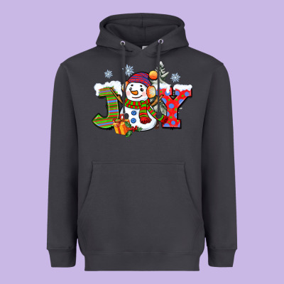 Christmas Joy Snowman Heavyweight Hoodie Designed By Cowgirlartshop