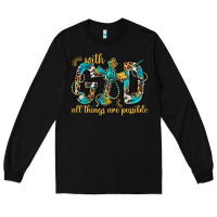Black With God All Things Are Possible With Cross Long Sleeve Tee - BundleAndBundleShop