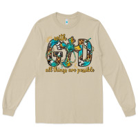 Mushroom With God All Things Are Possible With Cross Long Sleeve Tee - BundleAndBundleShop