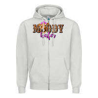 Dove Grey Moody Heifer with Leopard Zipper Hoodie - texasbilliewilder