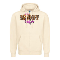 Sandshell Moody Heifer with Leopard Zipper Hoodie - texasbilliewilder