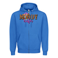 True Royal Moody Heifer with Leopard Zipper Hoodie - texasbilliewilder